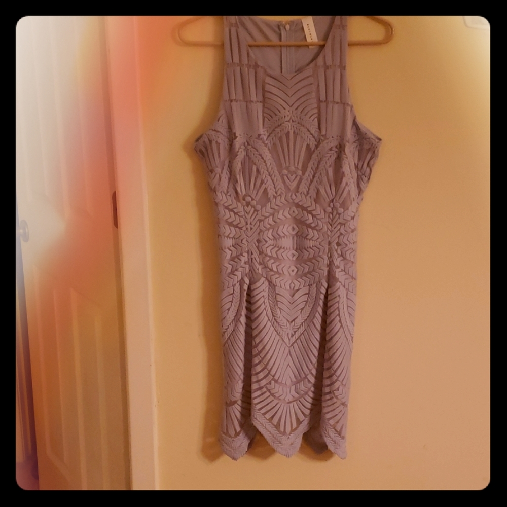 Periwinkle Cocktail Dress with Gorgeous Pattern